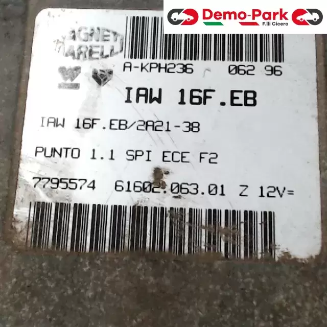 CENTRALINA MOTORE Fiat PUNTO I SERIE - 1.1 IAW 16F.EB/2A21-38 1