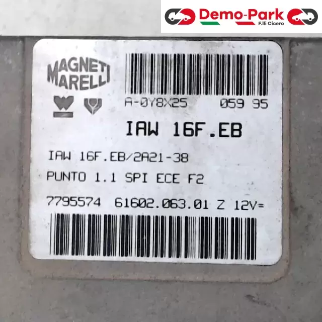 CENTRALINA MOTORE Fiat PUNTO I SERIE - 1.1 IAW 16F.EB/2A21-38 1